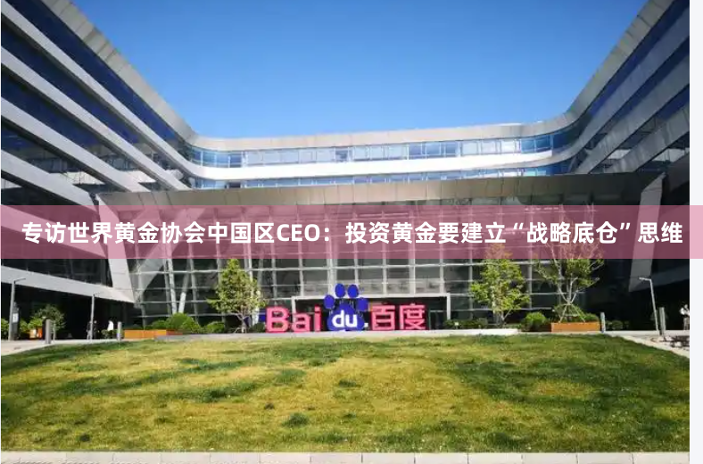 专访世界黄金协会中国区CEO：投资黄金要建立“战略底仓”思维