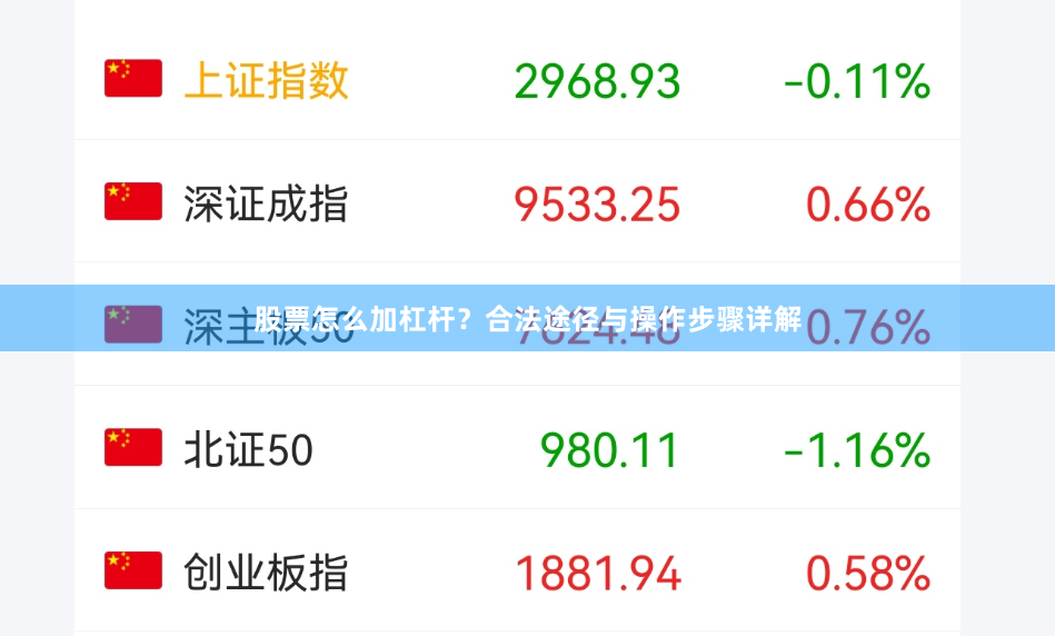 股票怎么加杠杆？合法途径与操作步骤详解